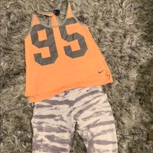 Nike tye-dye capris and matching tank